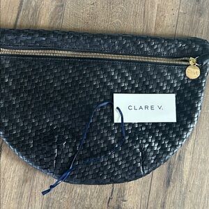 NWT — Clare V Grande Fanny — Zig Zag Woven Black ** STRAP NOT INCLUDED